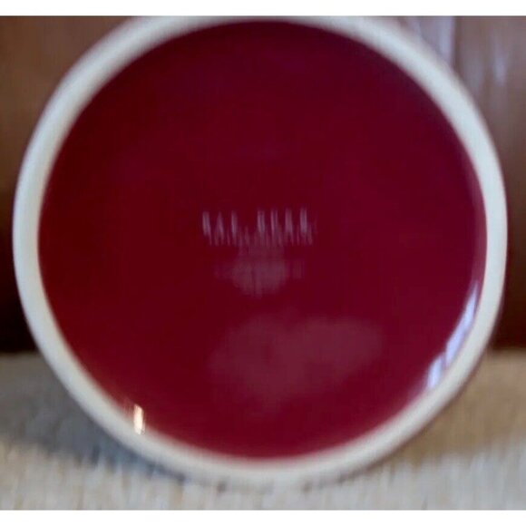 Rae Dunn Burgundy Ceramic "Cozy" Canister Cookie Jar With Lid - Picture 9 of 10